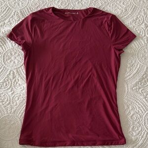 Abercrombie & Fitch Women's Burgundy Short Sleeve fitted tee